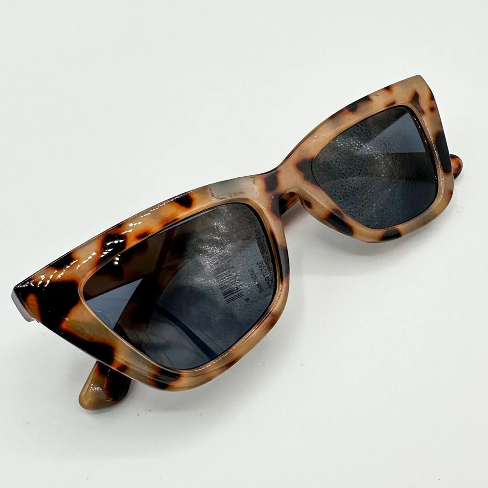 BP Tan Tortoiseshell Cat Eye Sunglasses with Black Lenses